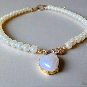 Bark Fifth Avenue - Heart and Pearl Pet Necklace